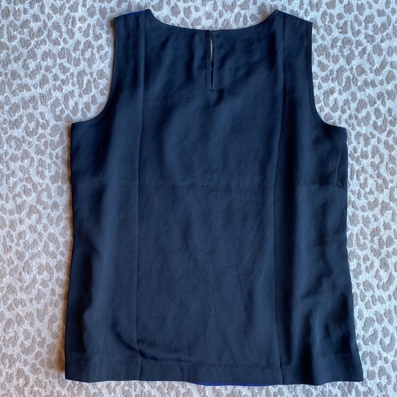 Ann Taylor LOFT Black and Blue Eyelet Lace Sleeveless Top, size L. - Picture 4 of 4